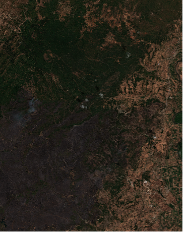 28/08/2023 Dadia National Park Super-resolved Sentinel-2 image after forest fire events
